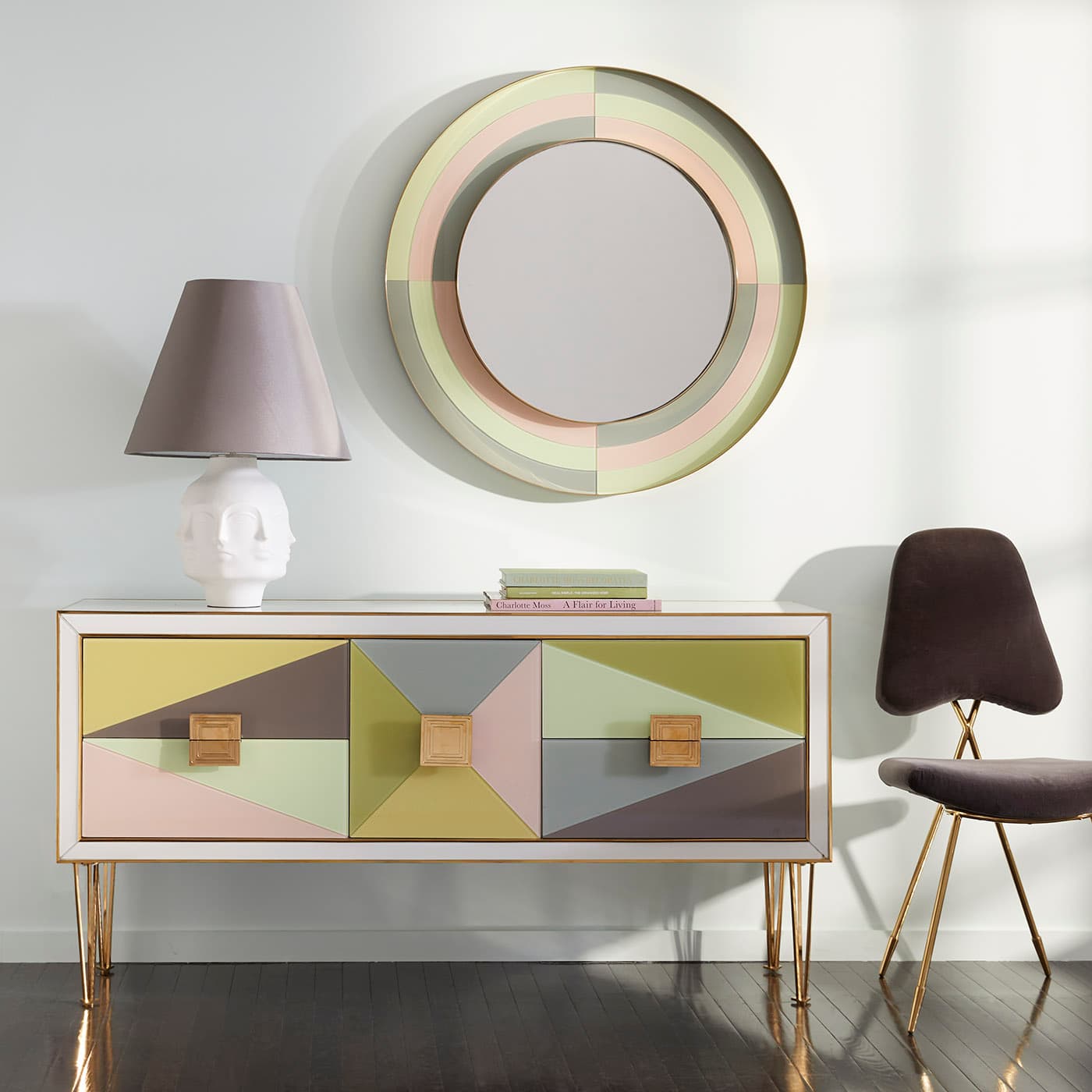 Зеркало Jonathan Adler Harlequin Round Mirror — фото 2