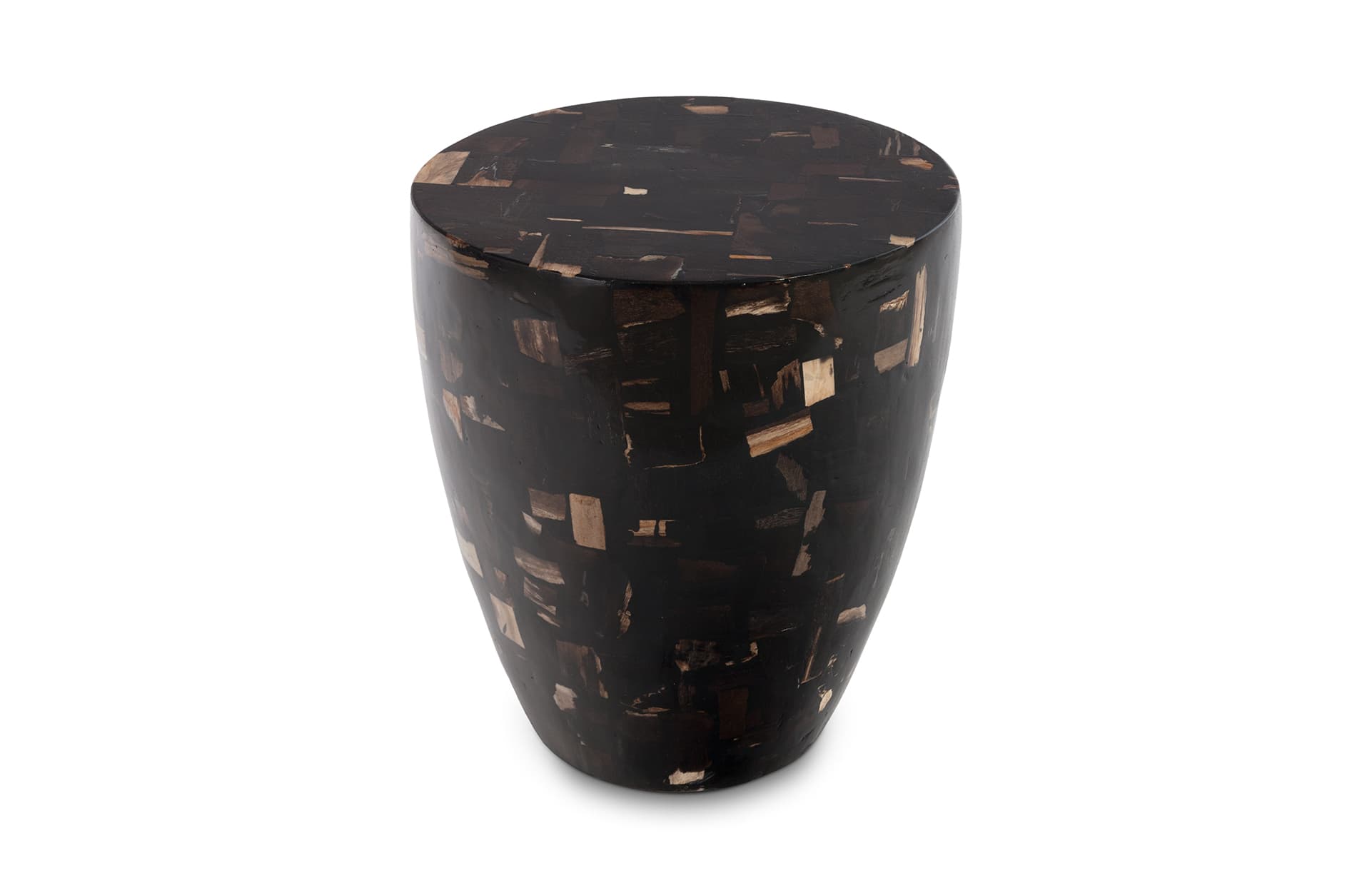 Приставной столик Phillips Collection Petrified Wood Mosaic Drum Side Table — фото 2
