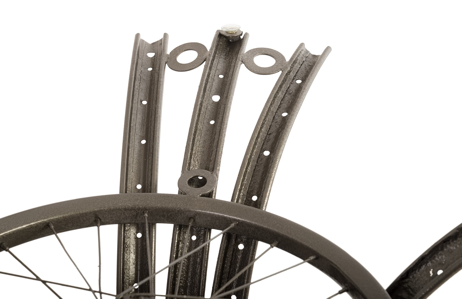 Обеденный стол Phillips Collection Bicycle Rim Dining Table Base, Grey, with Glass — фото 8