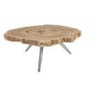 Кофейный столик Phillips Collection Petrified Wood Coffee Table, Stainless Steel Legs