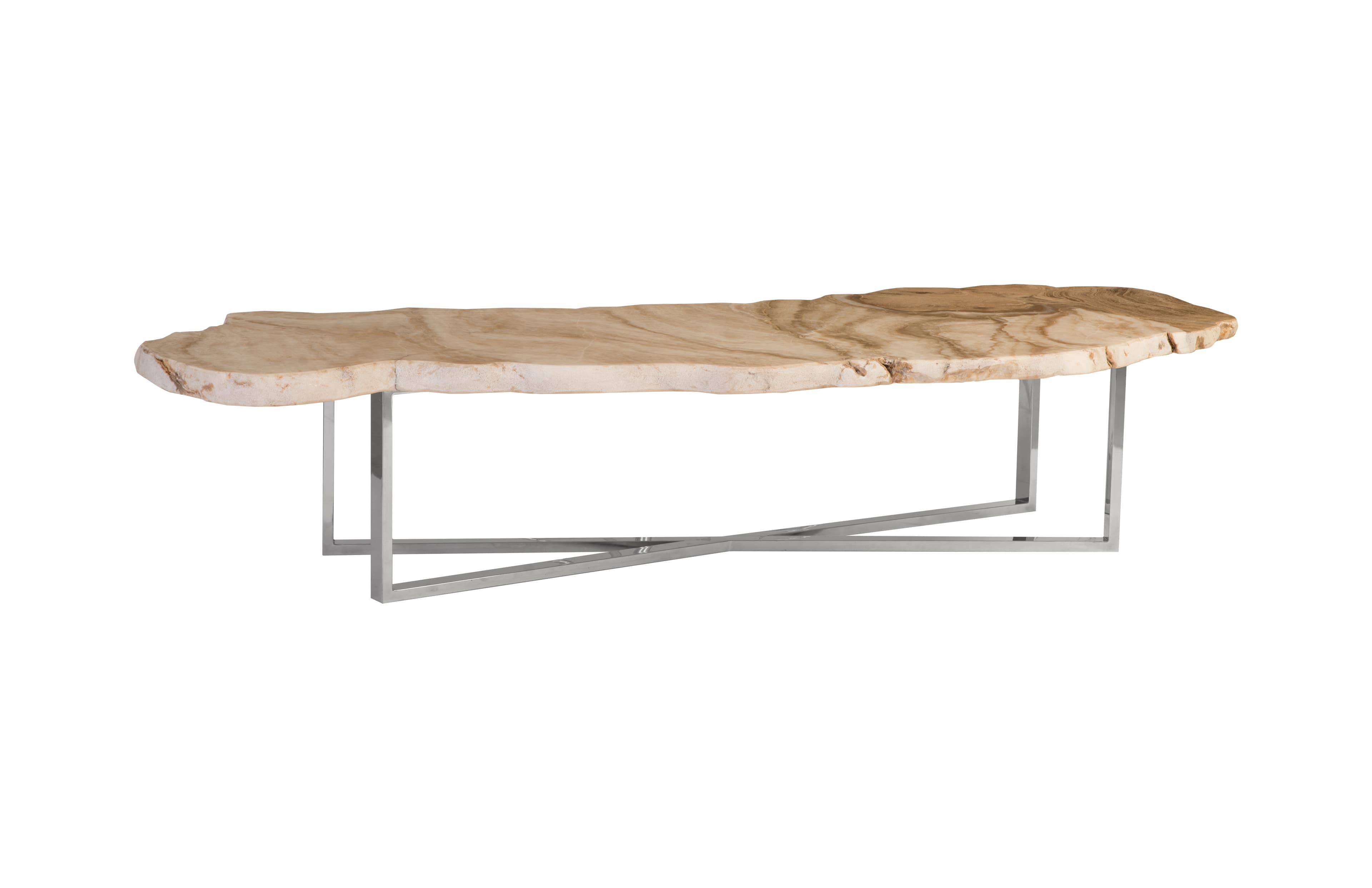 Кофейный столик Phillips Collection Onyx Coffee Table, Stainless Steel Base, rectangular — фото 5