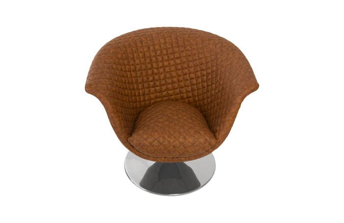 Кресло Phillips Collection Autumn Chair, Quilted Cognac, Trumpet Swivel Base — фото 5