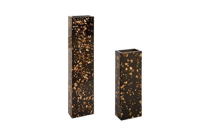 Ваза Phillips Collection Captured Gold Flake Vase, Black, SM — фото 3