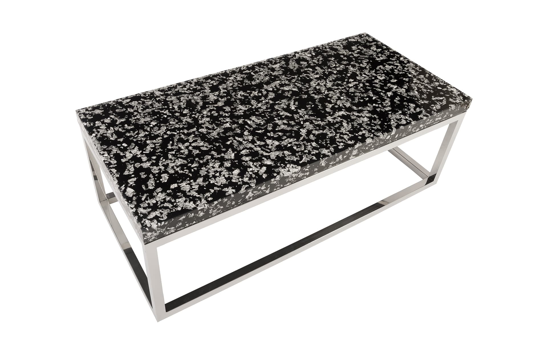 Кофейный столик Phillips Collection Captured Gold Flake, Coffee Table with Plated Brass Finish Base — фото 6