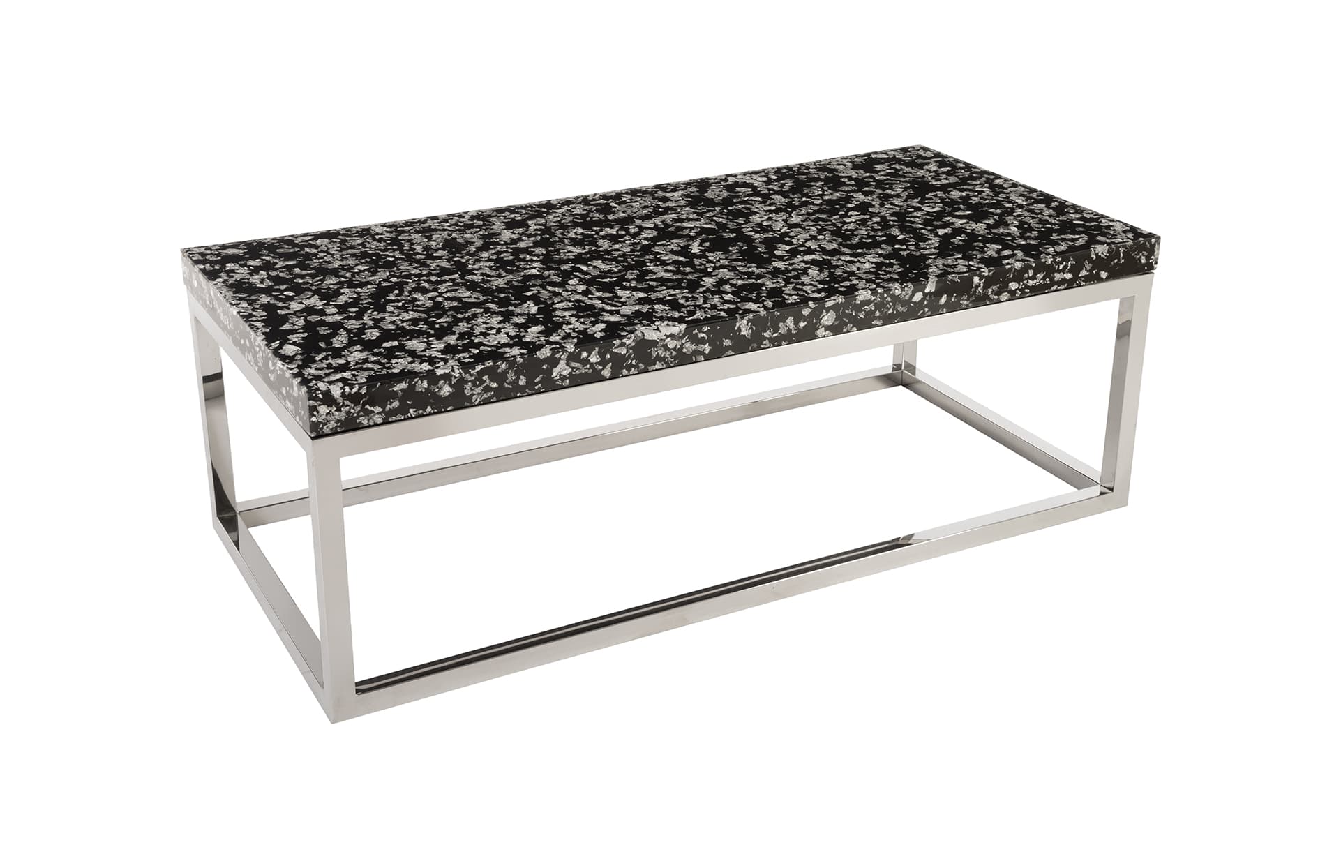 Кофейный столик Phillips Collection Captured Gold Flake, Coffee Table with Plated Brass Finish Base — фото 5