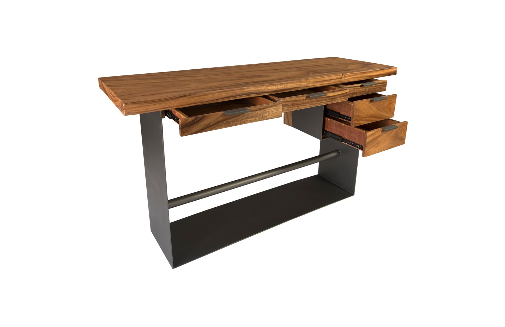 Письменный стол Phillips Collection Chamcha Wood Standing Desk, Iron Frame with Drawers, Bar Height — фото 5