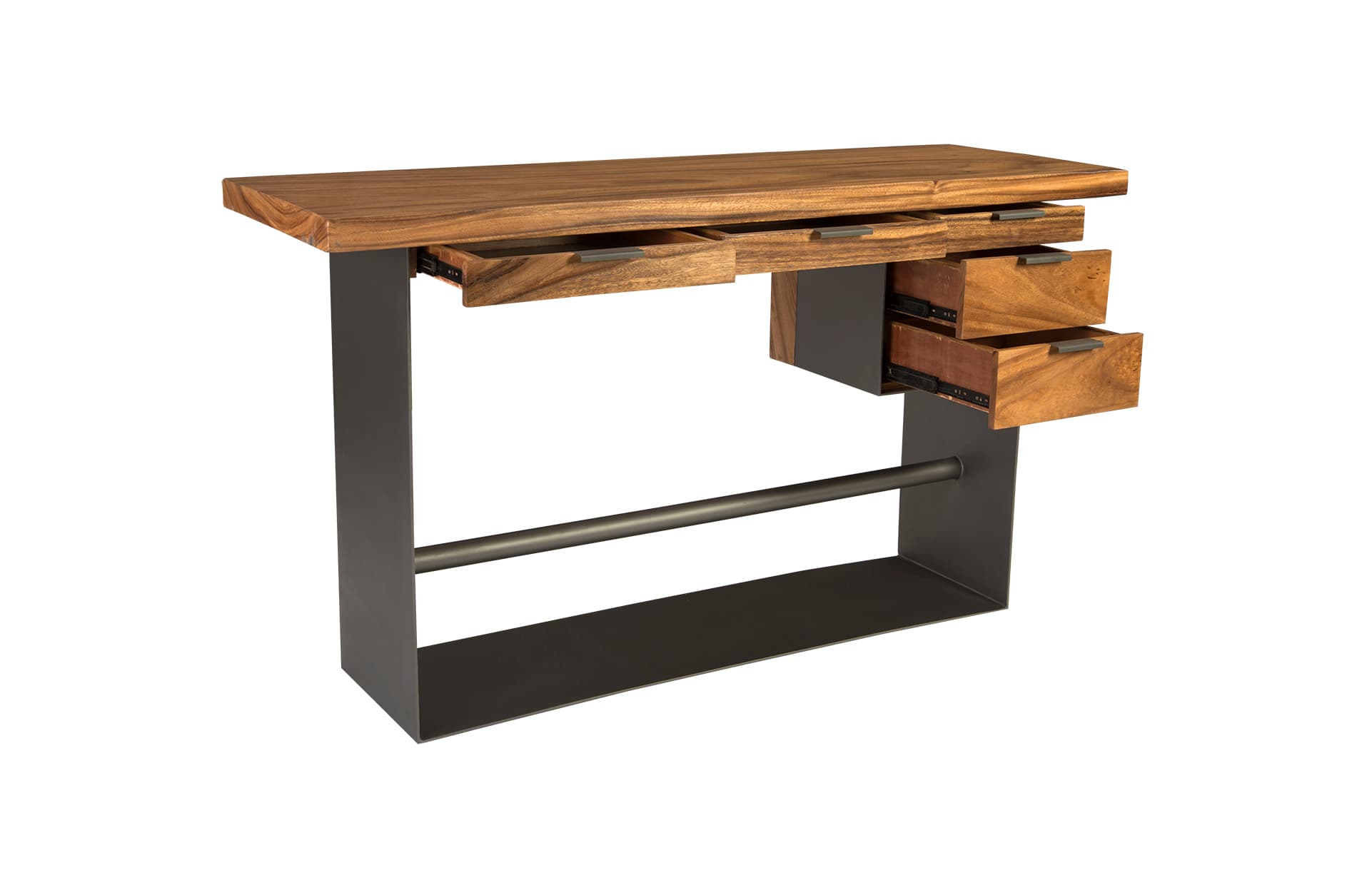 Письменный стол Phillips Collection Chamcha Wood Standing Desk, Iron Frame with Drawers, Bar Height — фото 6