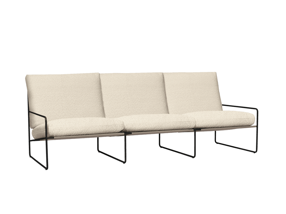 Ferm Living Desert 3-seater - Black - Pure Bouclé - Off-White — фото 4