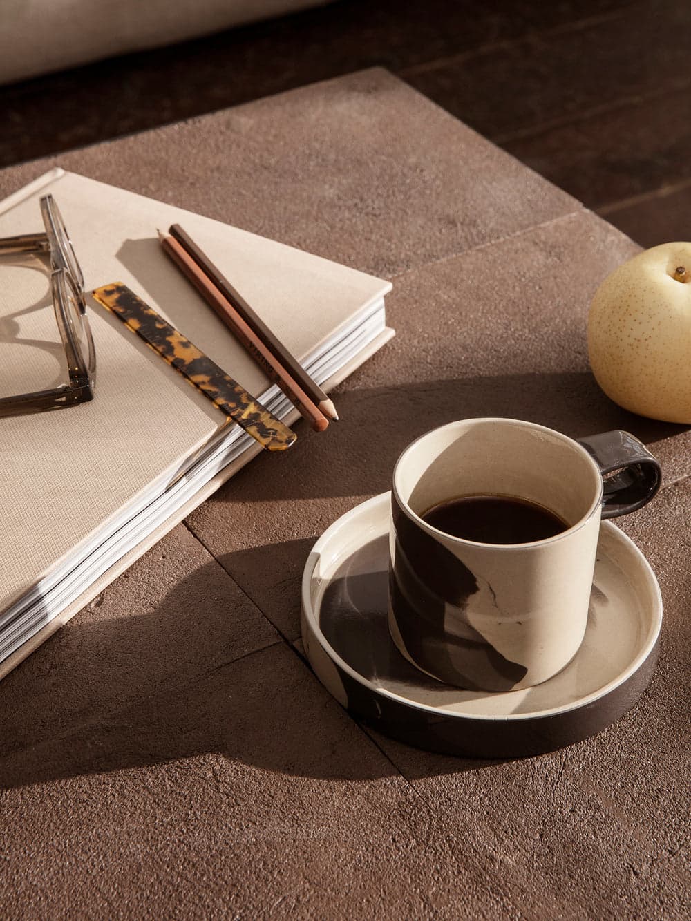 Ferm Living Flod Café Table - Mocha/Black — фото 3