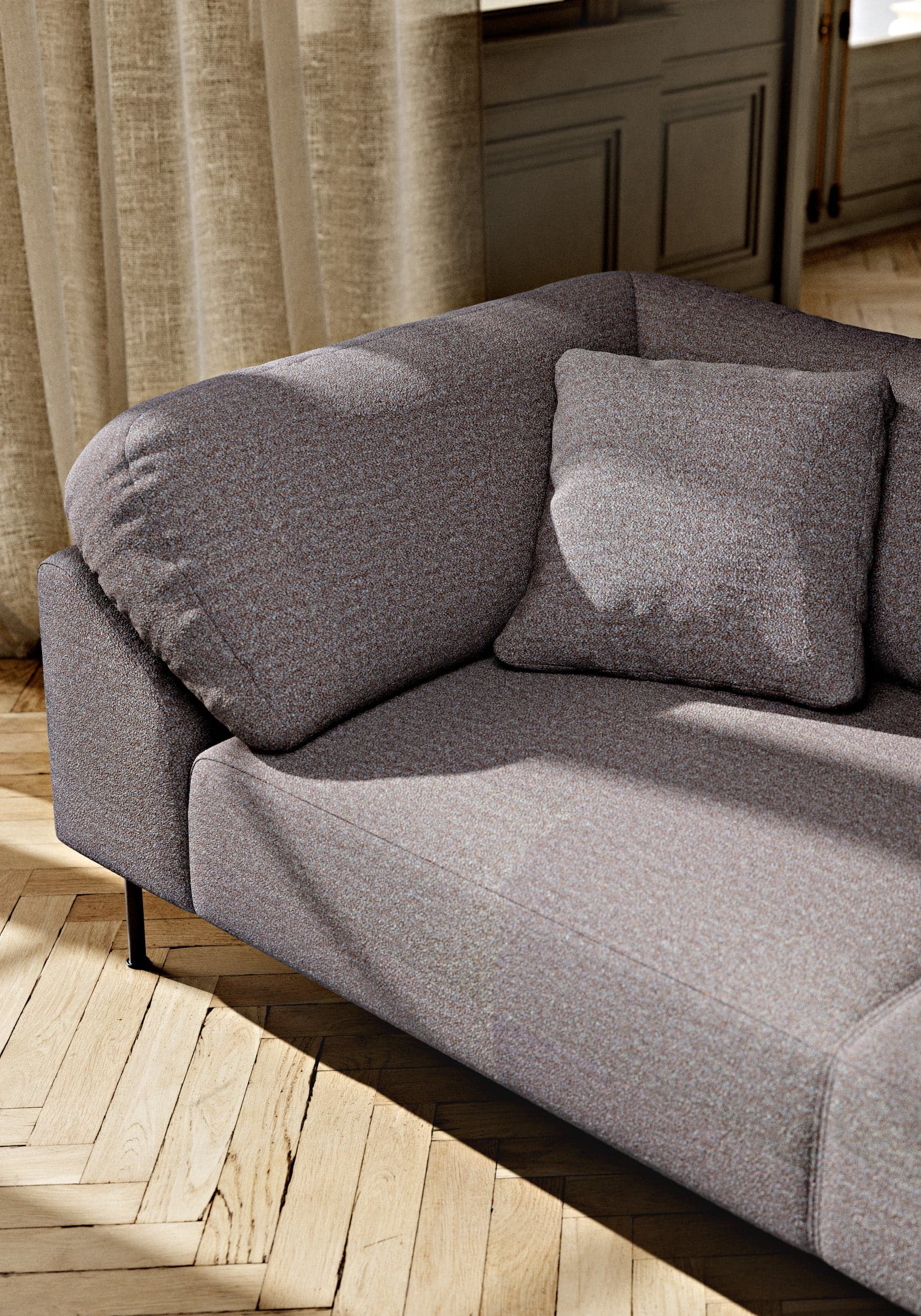 WOUD Collar 2.5-seater - Brown bouclé — фото 4