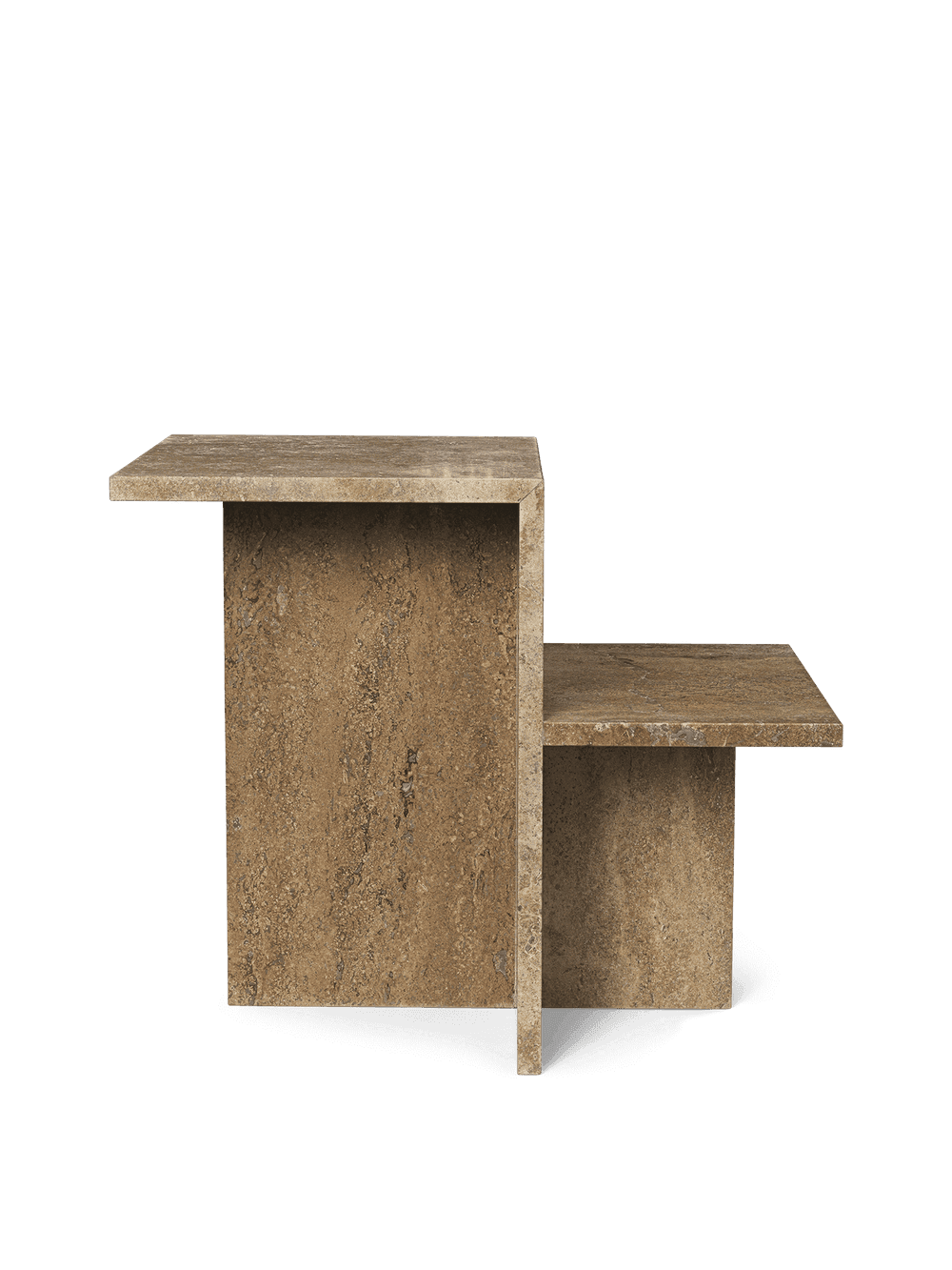 Ferm Living Distinct Side Table - Dark Brown Travertine — фото 5