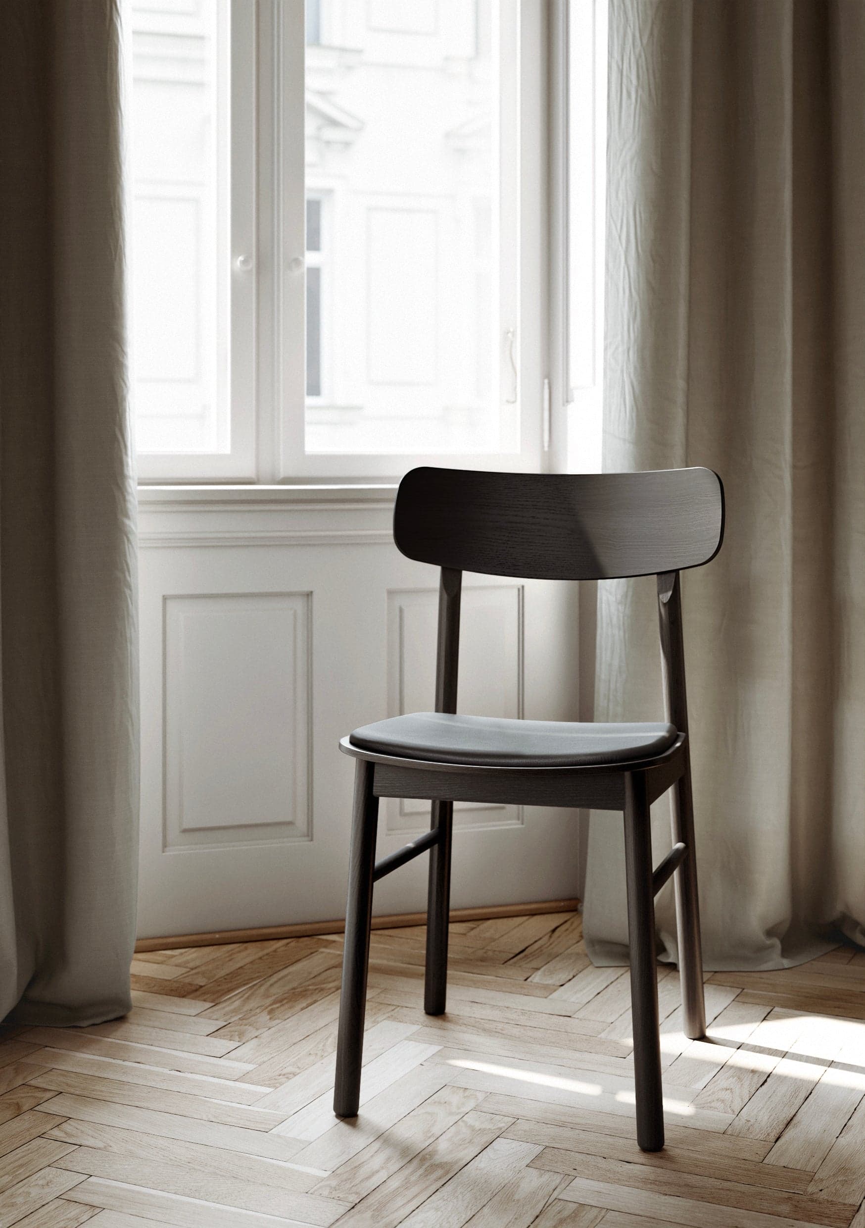 WOUD Soma dining chair - Black W/Leather — фото 3