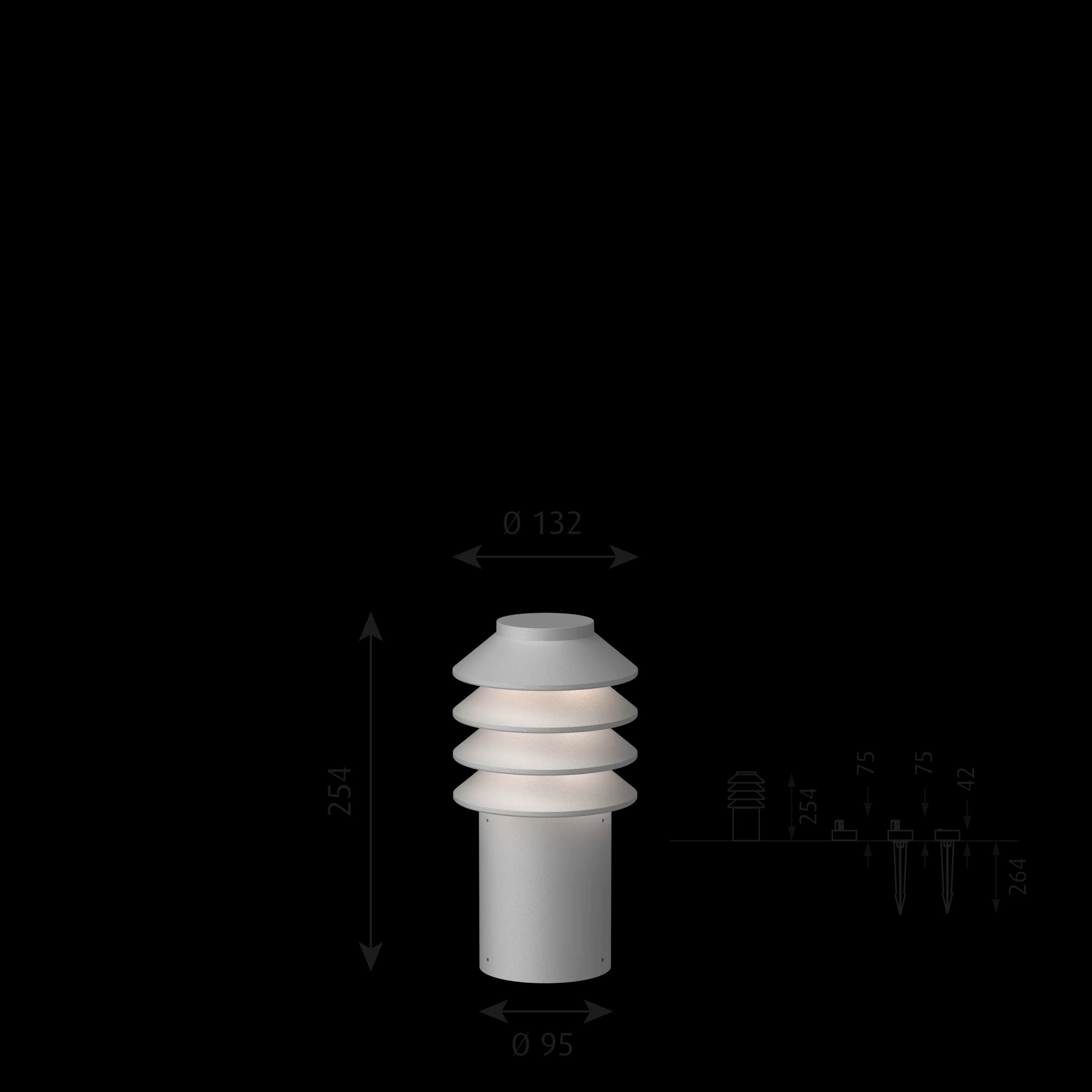 Louis Poulsen Bysted Garden Bollard Aluminium colour texture SHORT — фото 8