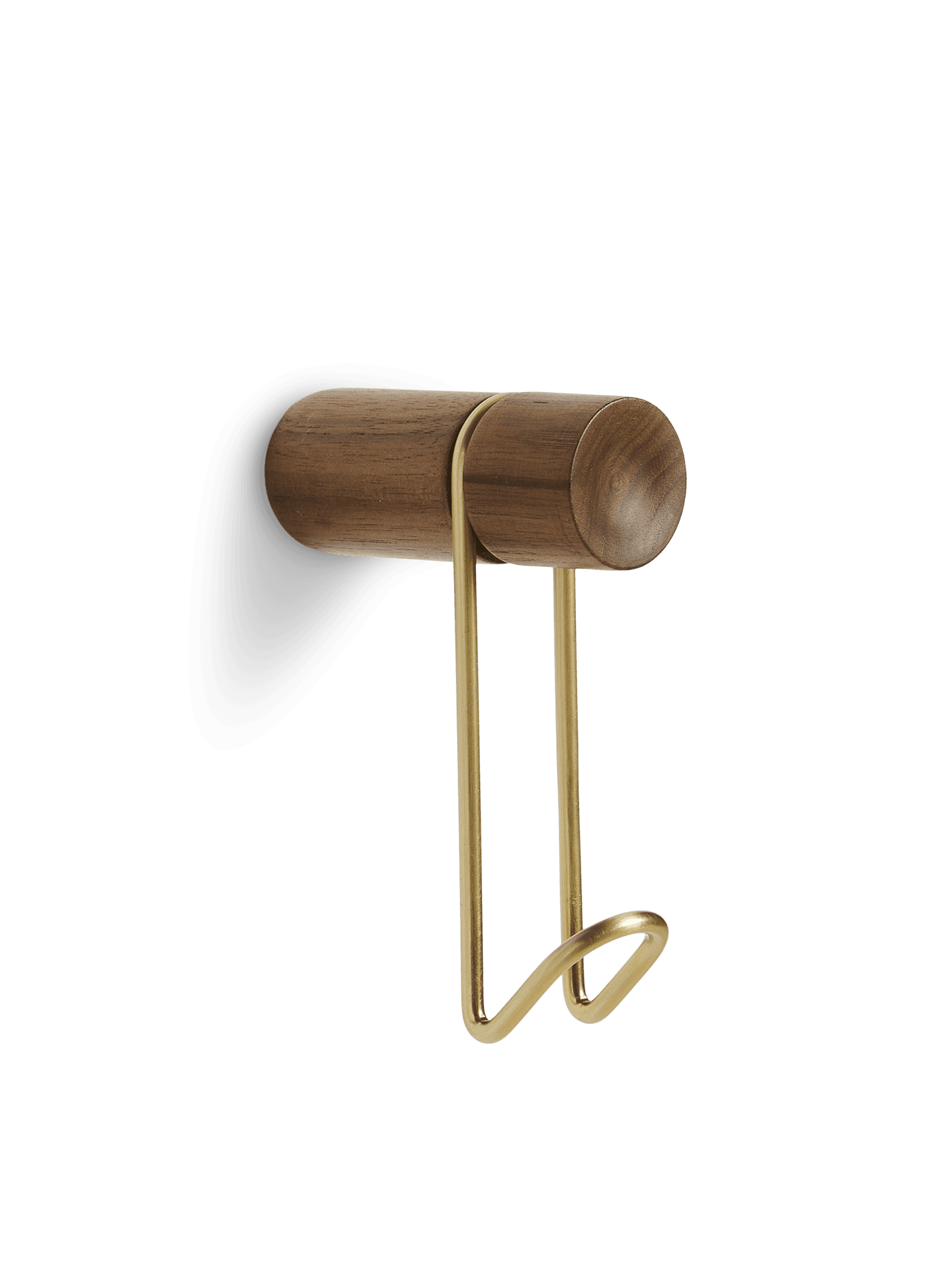 WOUD Around wall hanger (Small) - Walnut/Satin brass — фото 2