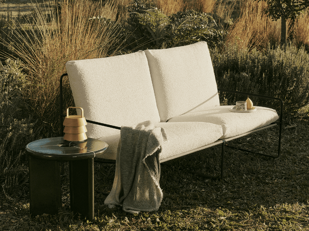 Ferm Living Desert 2-seater - Black - Pure Bouclé - Off-White — фото 3