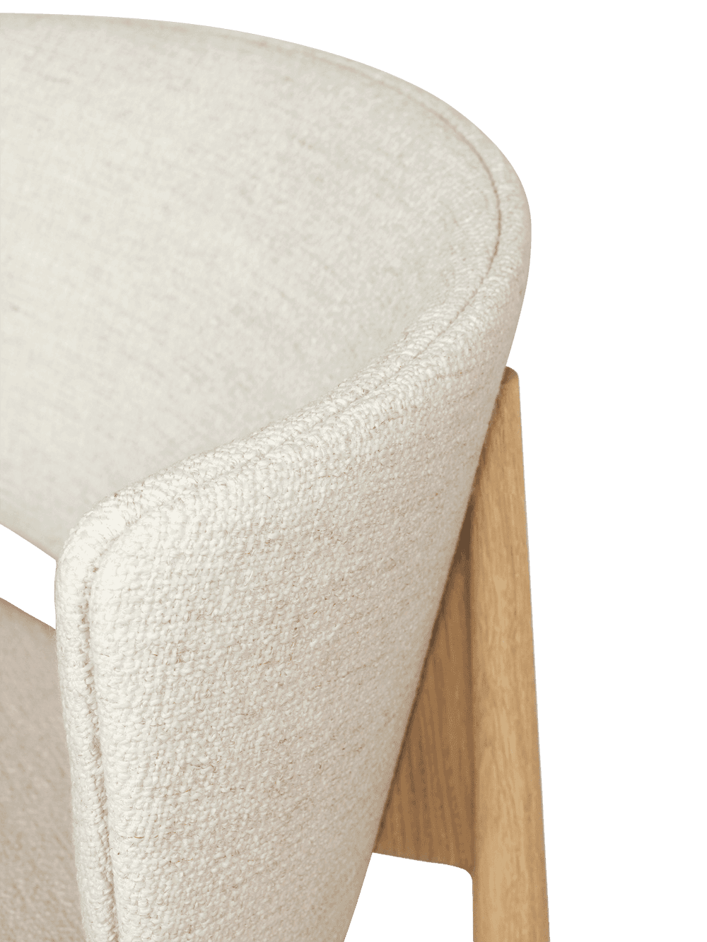 Ferm Living Herman Lounge Chair - Wood - Bouclé - Oak/Off-White — фото 6