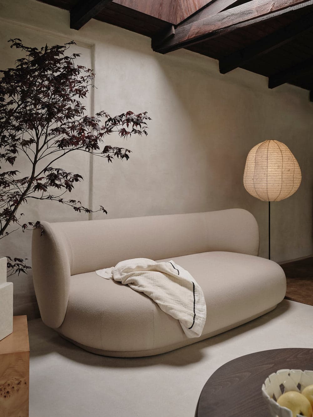 Ferm Living Kurbis Floor Lamp - Tall - Black/Natural — фото 4