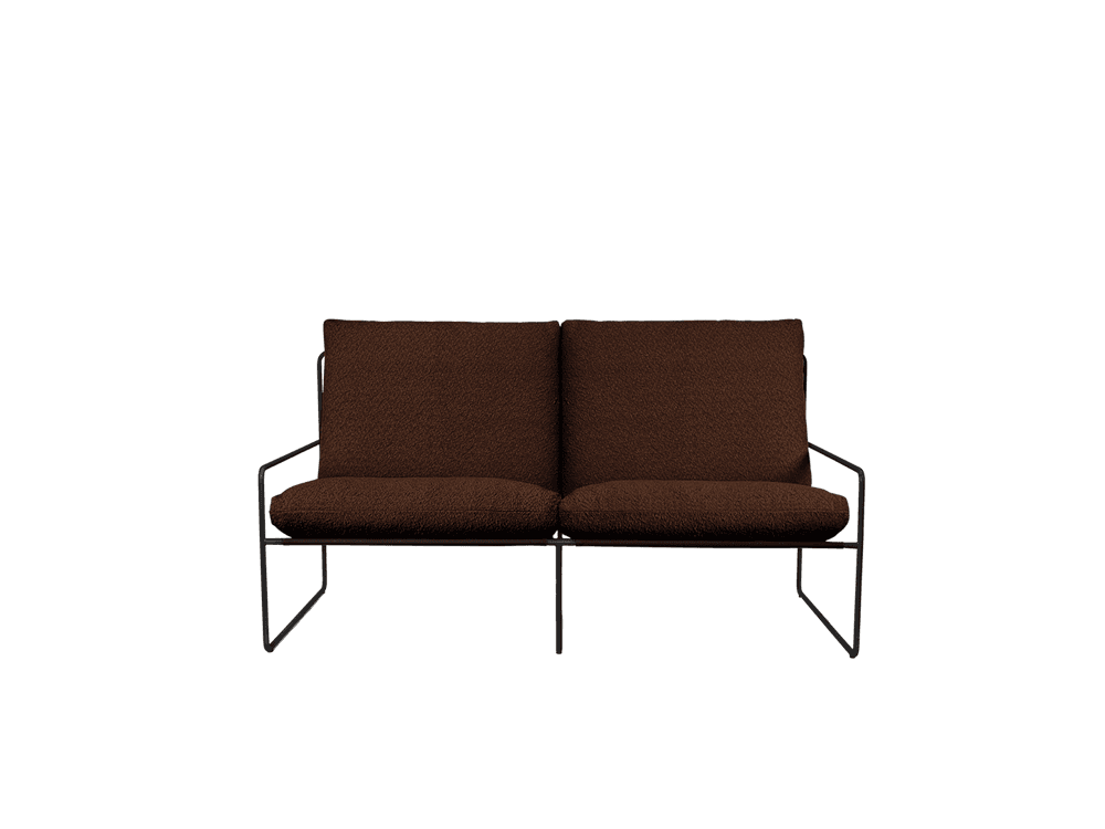 Ferm Living Desert 2-seater - Black - Pure Bouclé - Chestnut — фото 2