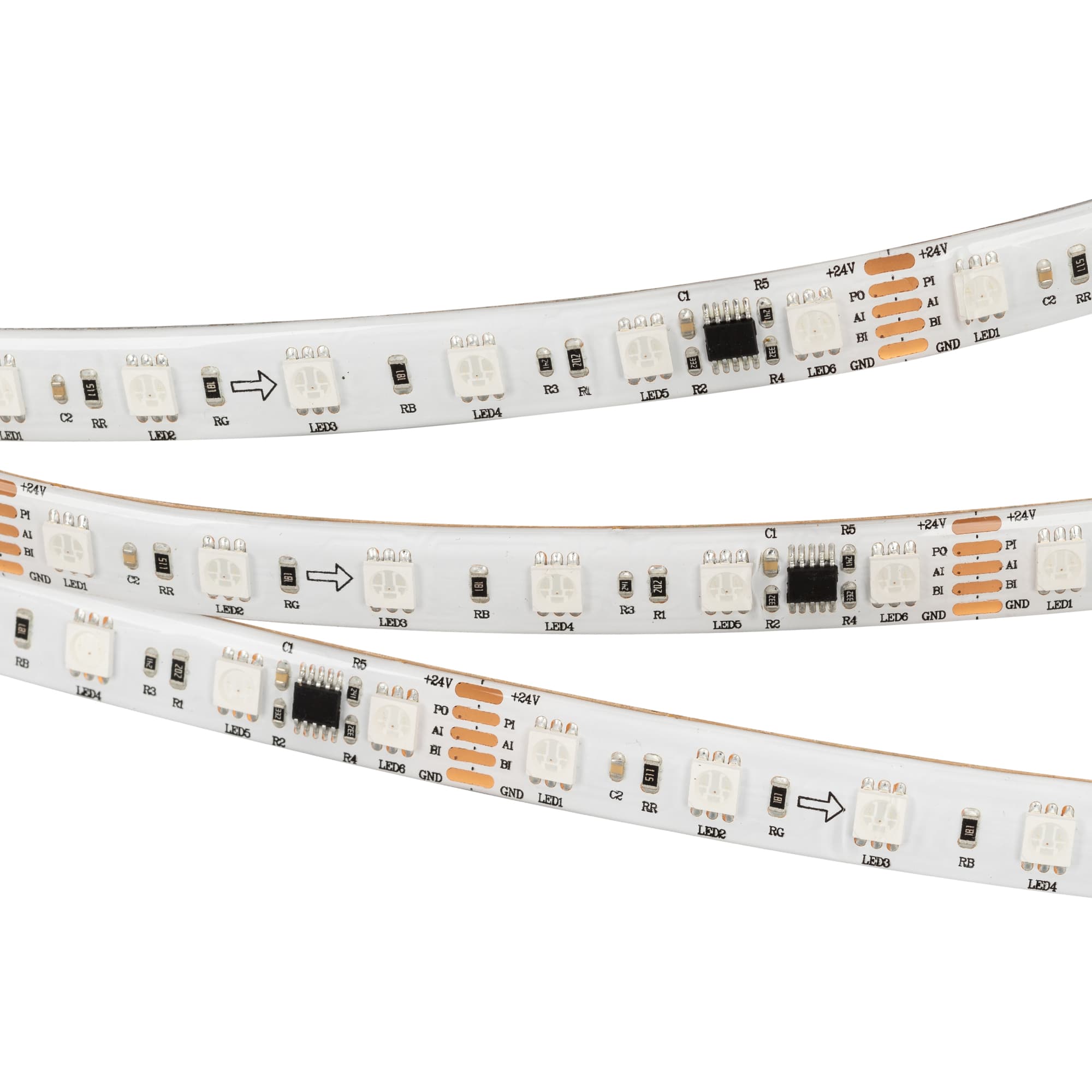 Светодиодная лента DMX-5000SE-5060-60 24V Cx6 RGB (12mm, 14.4W/m, IP65) (Arlight, Закрытый, IP65) 029759