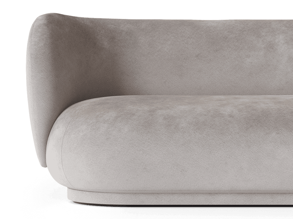 Ferm Living Rico Divan Left - Faded Velvet - Concrete — фото 3