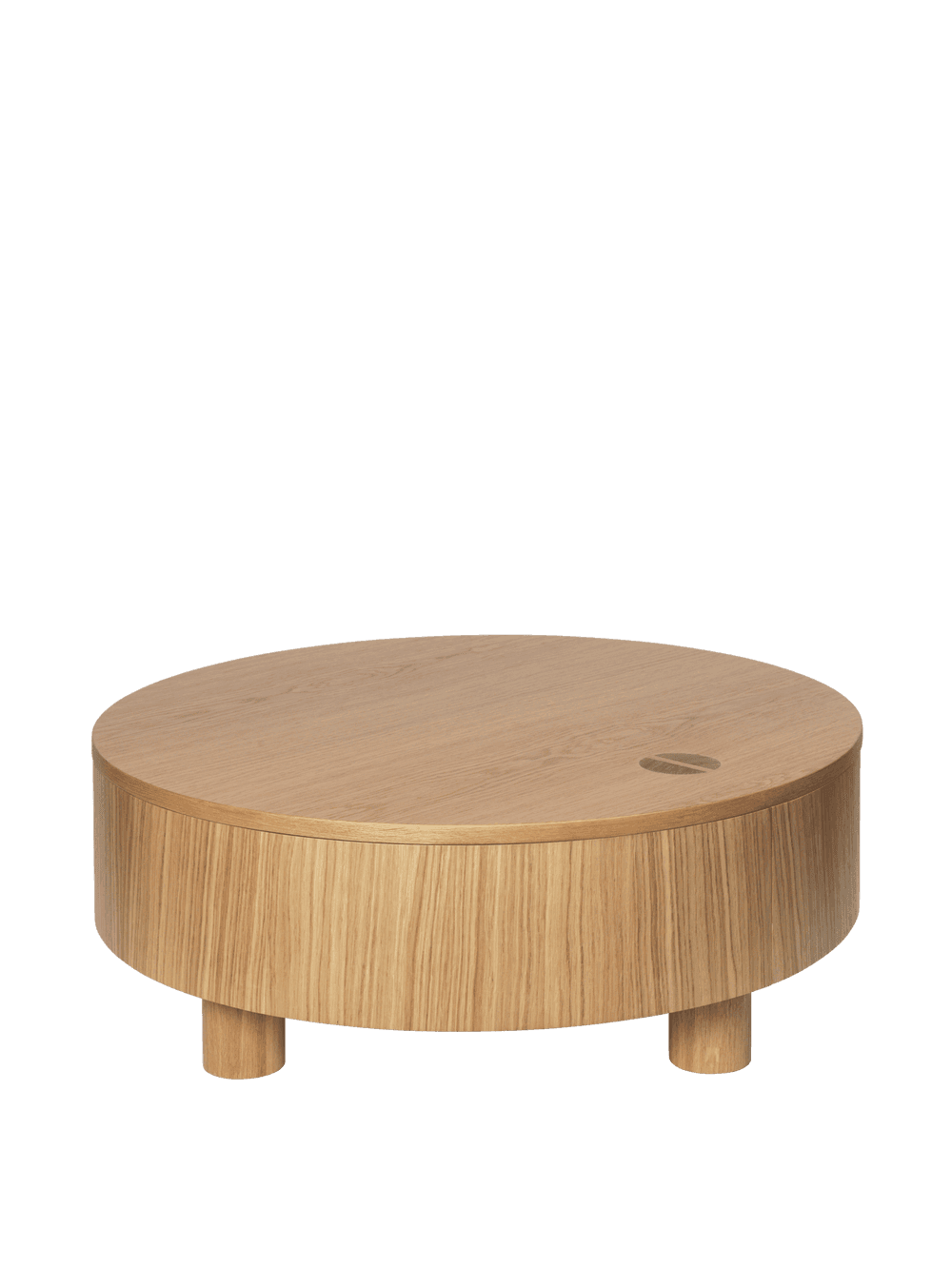 Ferm Living Olles Storage Table - Ø80 - Natural Oak Veneer — фото 2