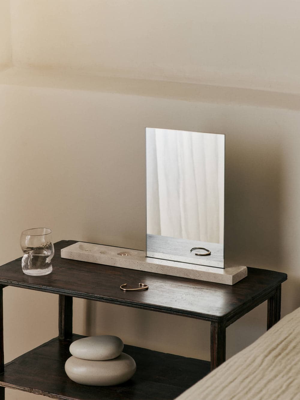 Ferm Living Caseta Table Mirror - Travertine — фото 3