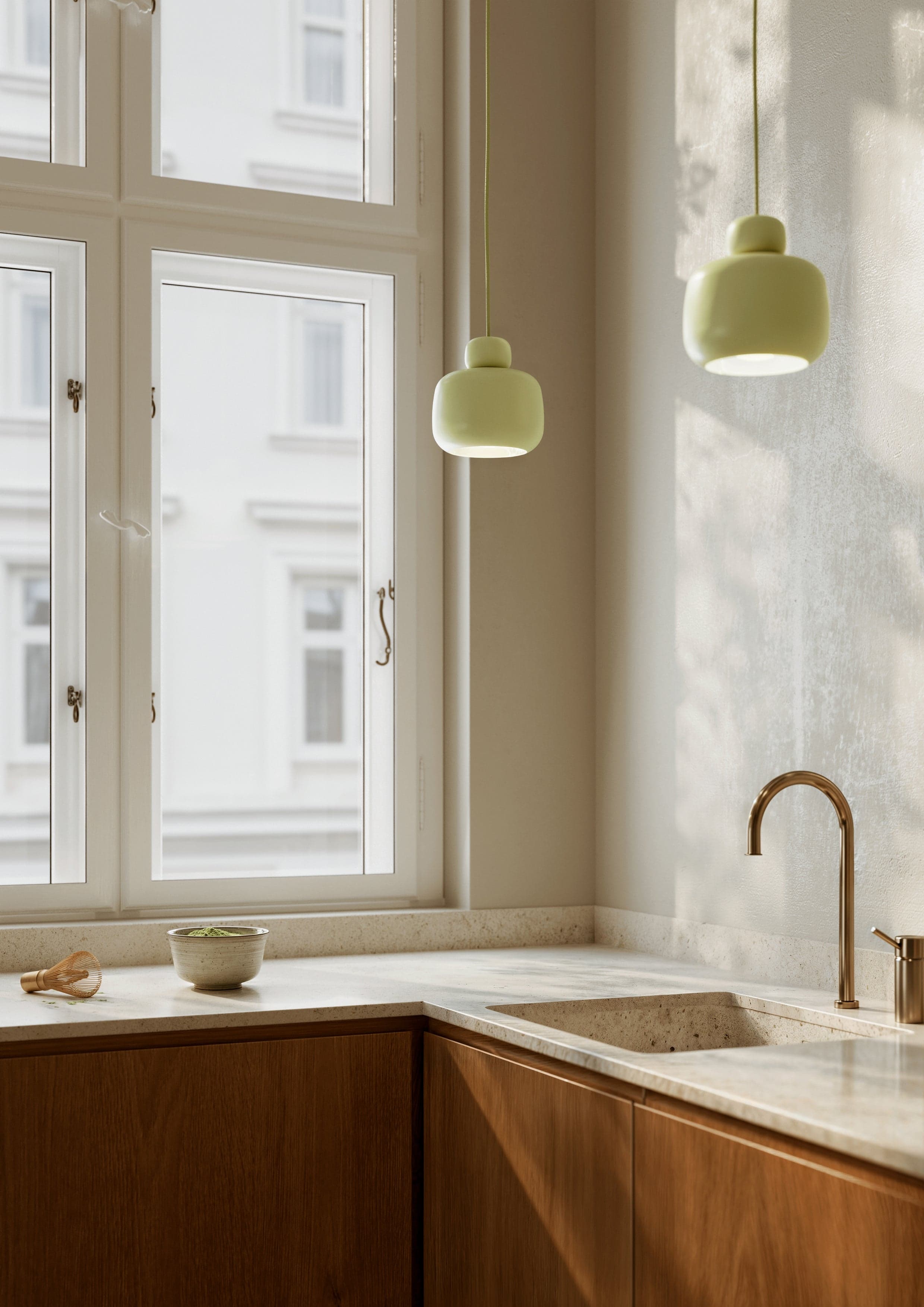 WOUD Stone pendant (Small) - Matcha green — фото 3