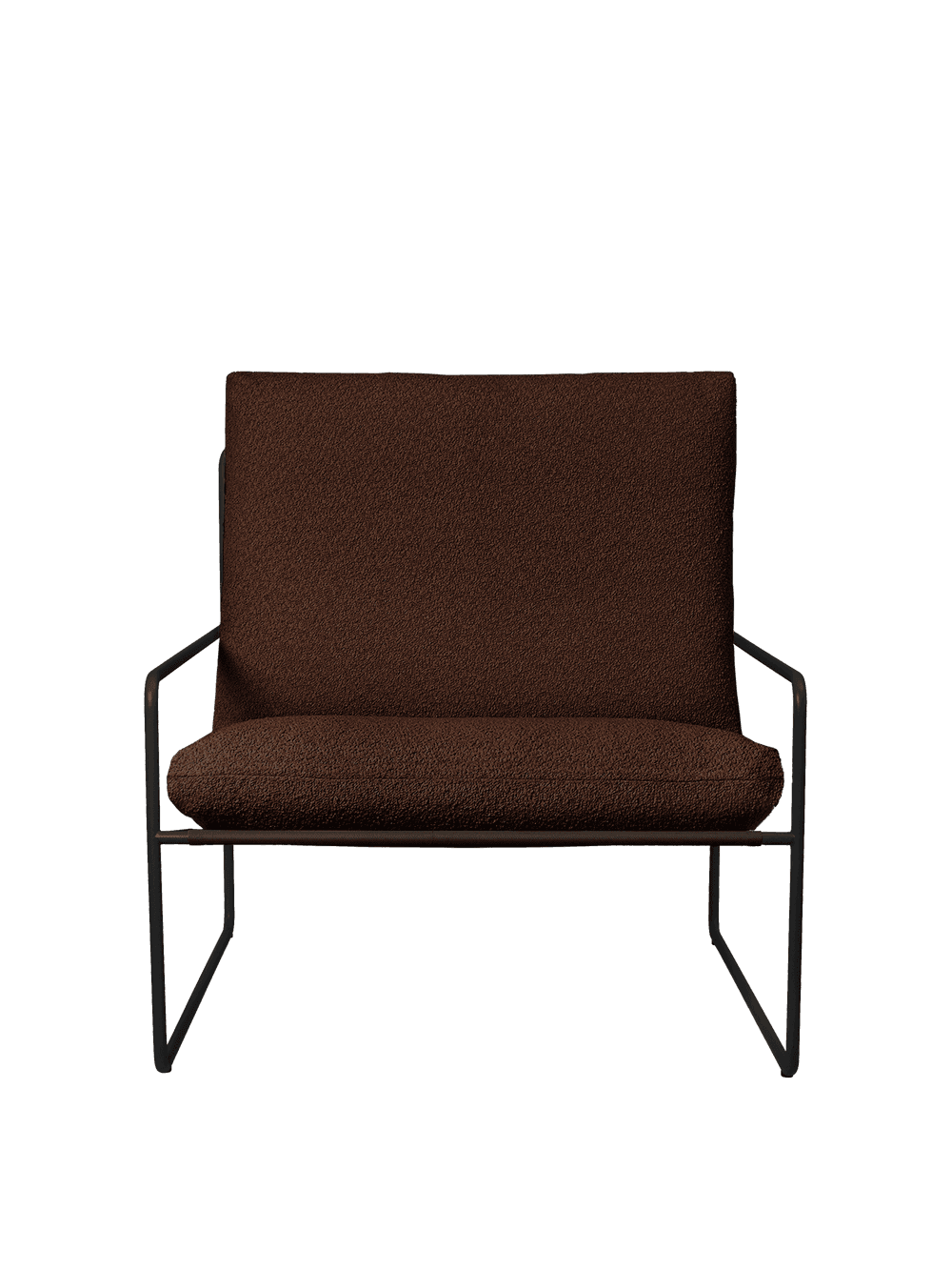 Ferm Living Desert 1-seater - Black - Pure Bouclé - Chestnut — фото 3