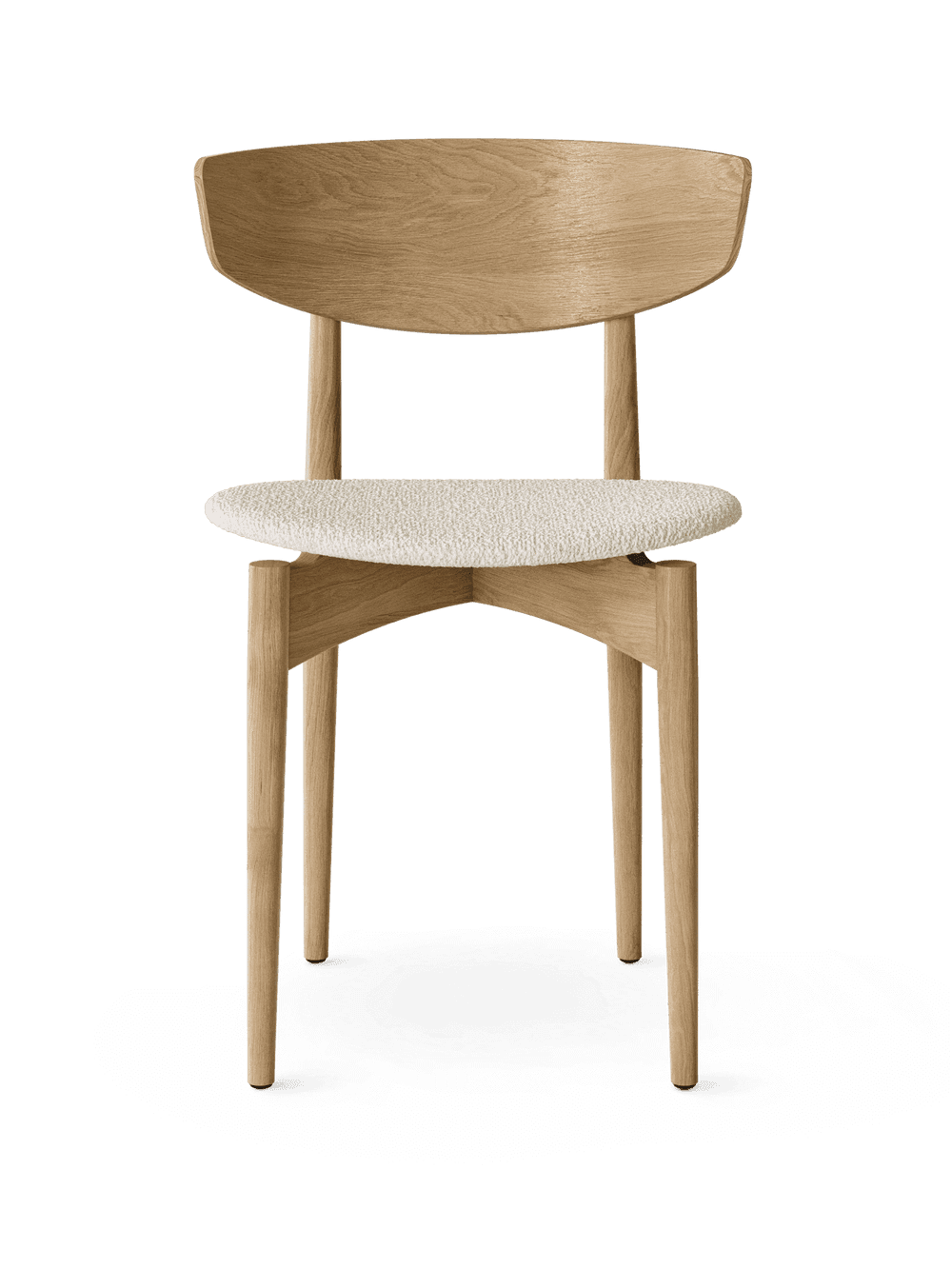 Ferm Living Herman Dining Chair - Upholstered Seat - Bouclé - Oak/Off-White — фото 2