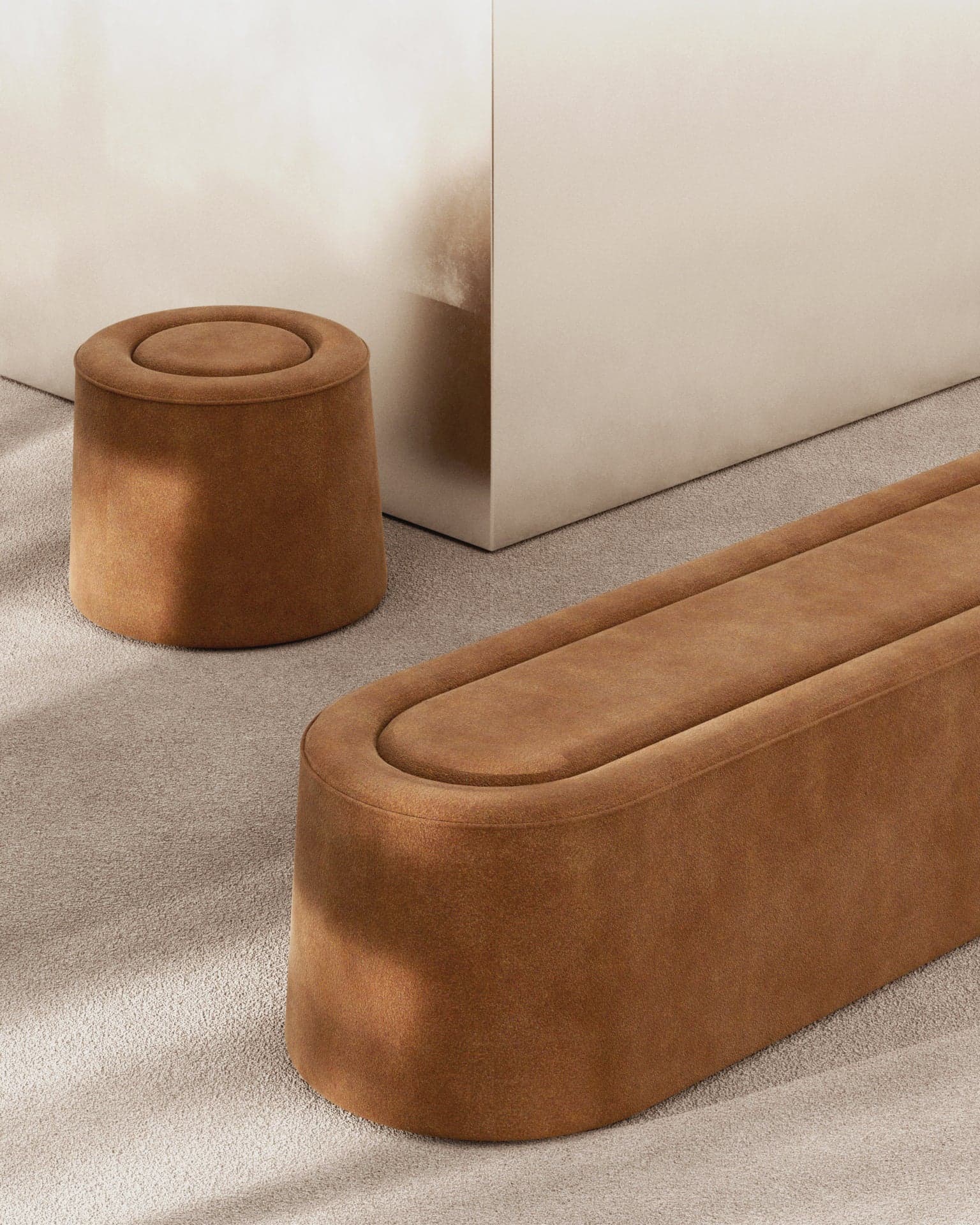 WOUD Praline bench (178 cm) - Natural bouclé — фото 4