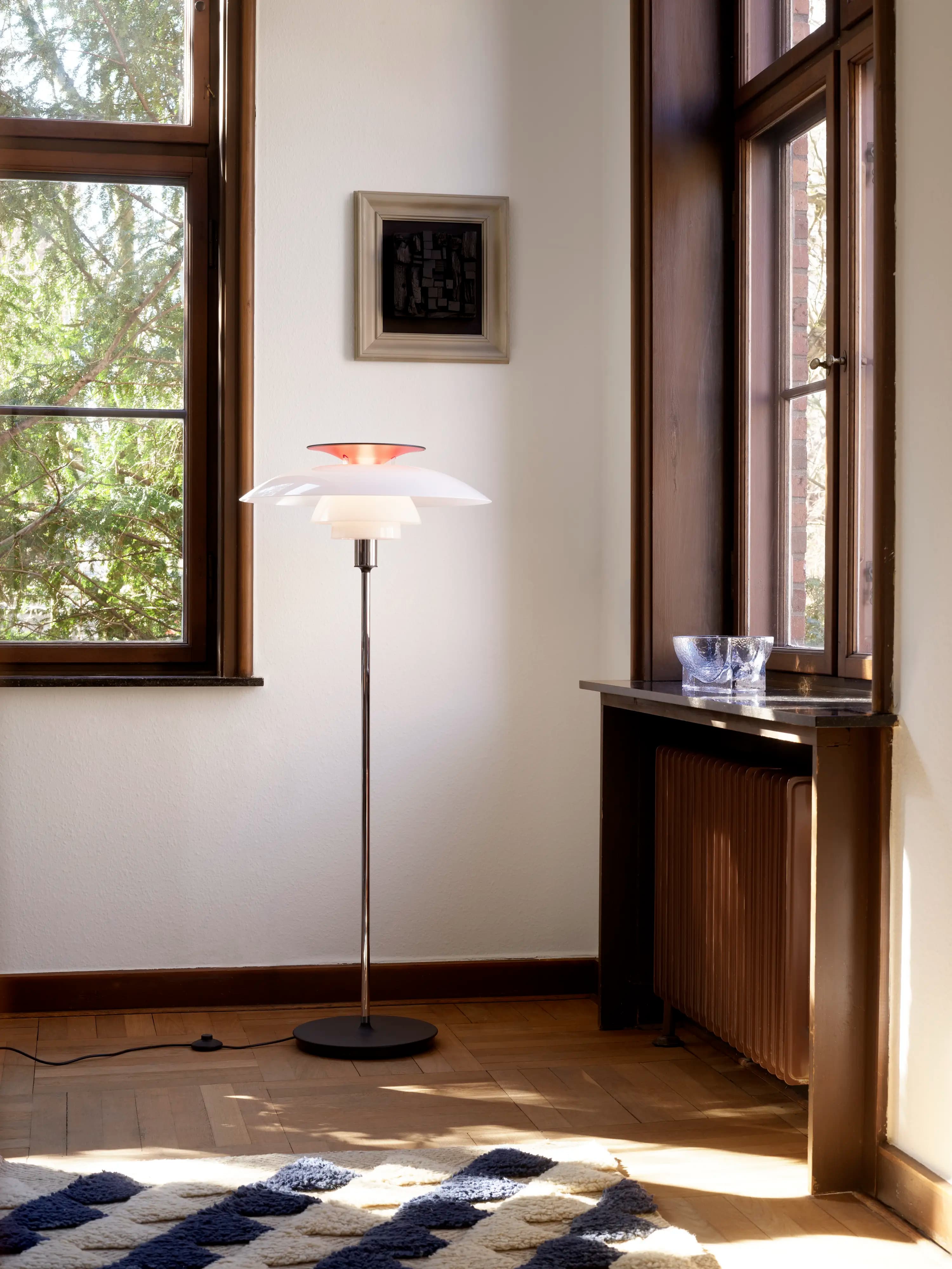 Louis Poulsen PH 80 Floor Lamp Opal white/high lustre chrome plated — фото 6