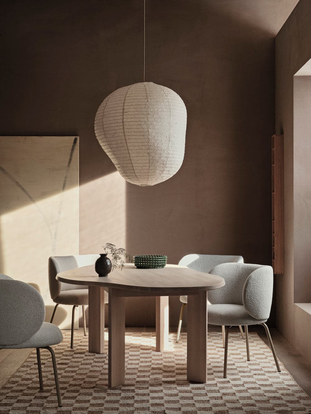 Ferm Living Rico Dining Chair - Cashmere - Soft Bouclé - Off-White/Sand — фото 3