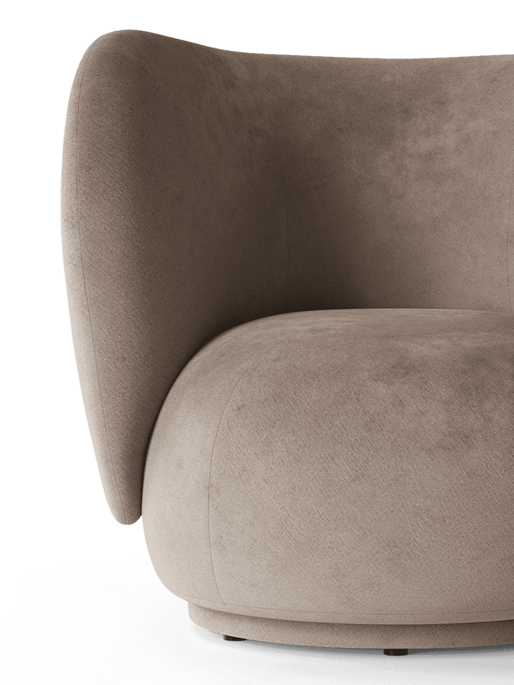 Ferm Living Rico Lounge Chair - Swivel - Faded Velvet - Beige — фото 3
