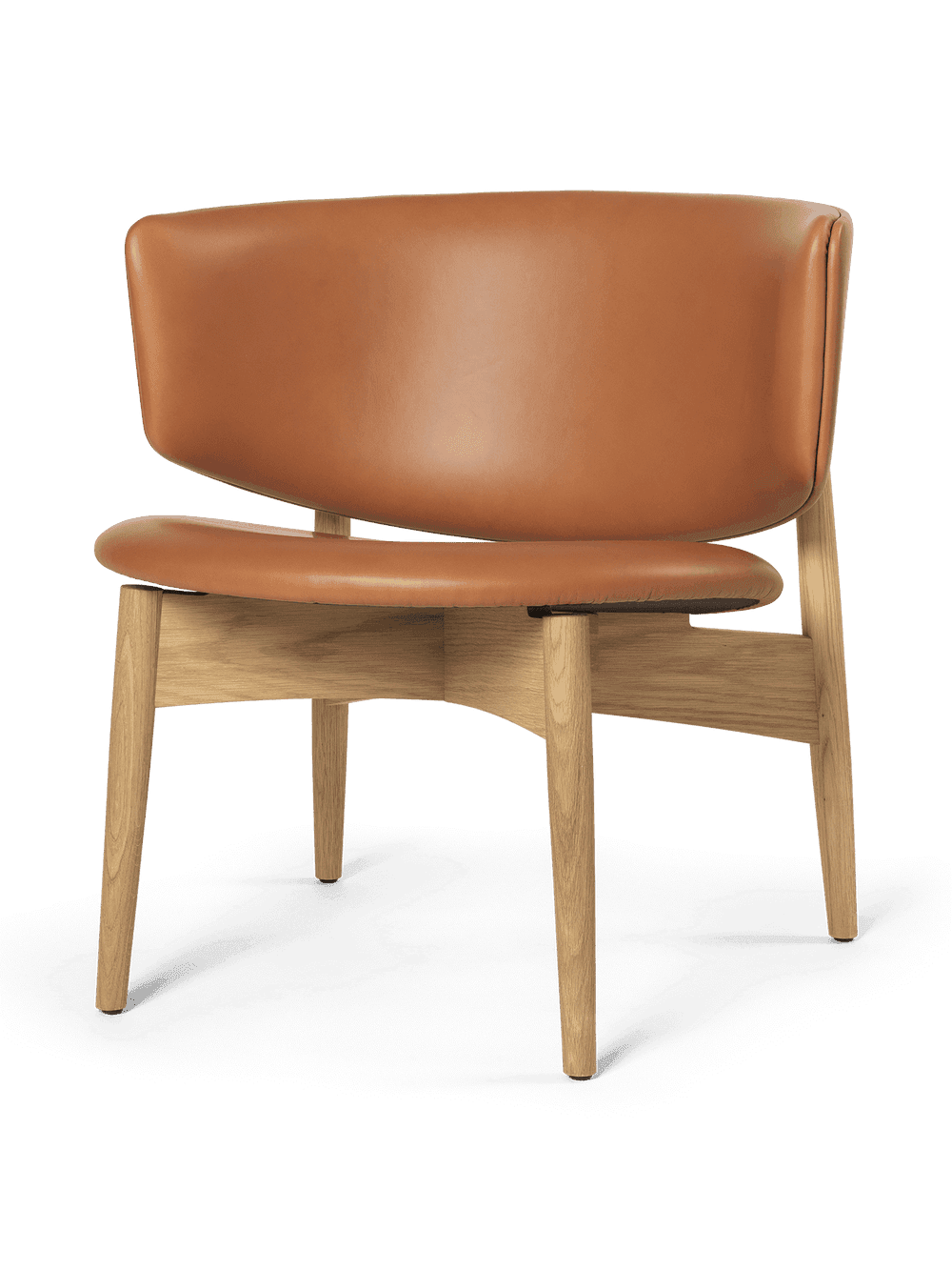 Ferm Living Herman Lounge Chair - Wood - Envy Leather - Oak/Cognac — фото 4