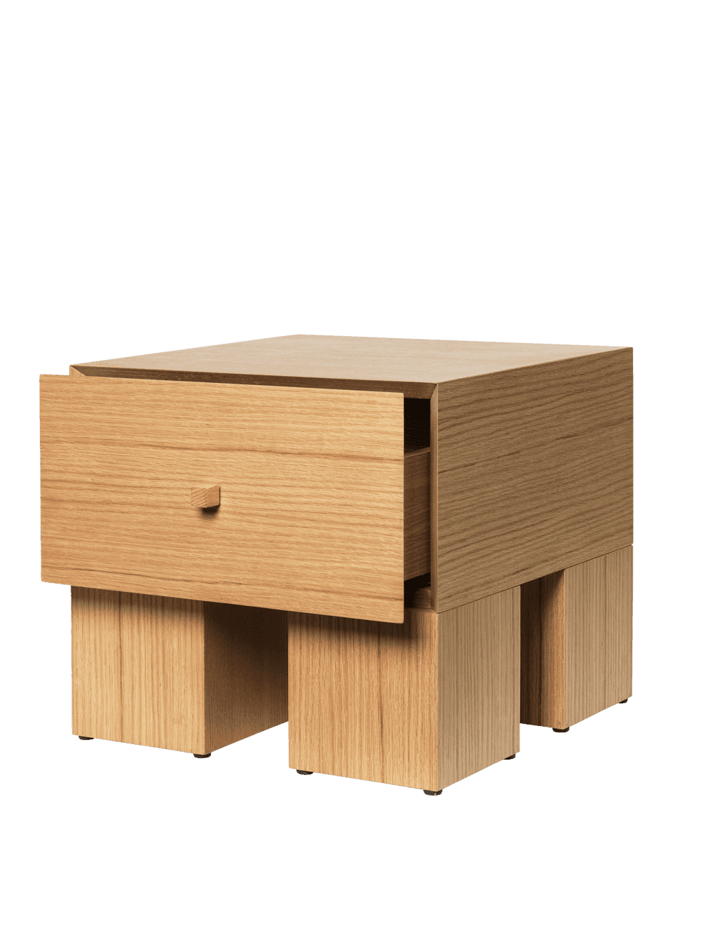 Ferm Living Kuben Bedside Table - 1x1 - Natural Oak Veneer — фото 6