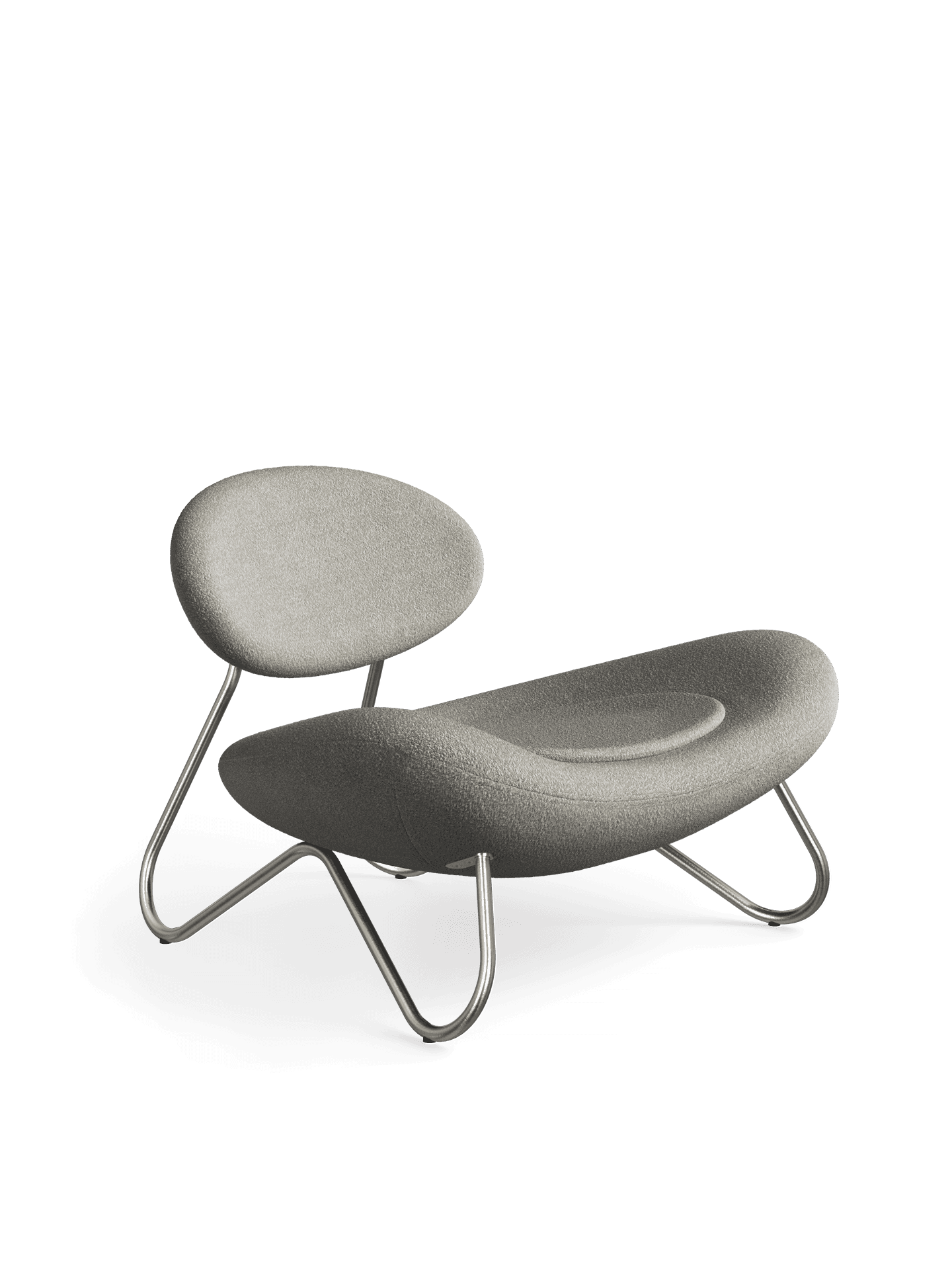 WOUD Meadow lounge chair - Warm grey/Brushed steel — фото 2