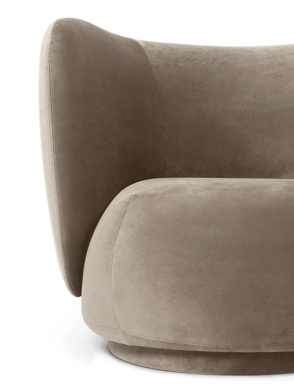 Ferm Living Rico Lounge Chair - Swivel - Rich Velvet - Beige — фото 3