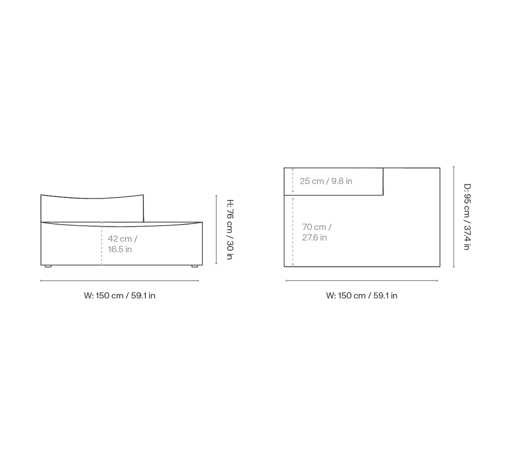 Ferm Living Catena Sofa Open End Right S301 - Louisiana - Sand/Off-White — фото 2