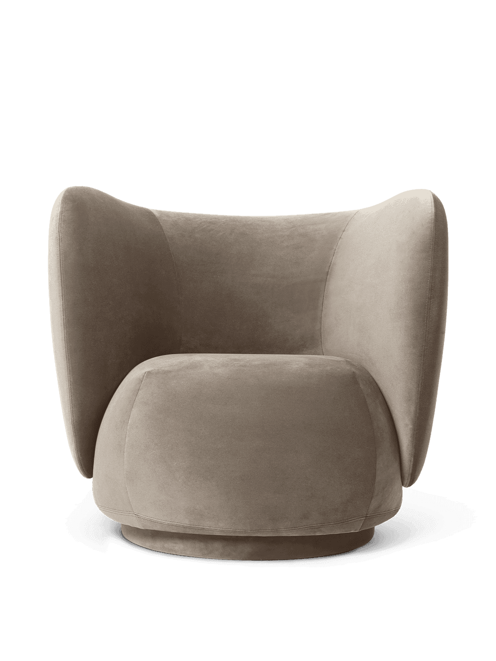 Ferm Living Rico Lounge Chair - Swivel - Rich Velvet - Beige — фото 2