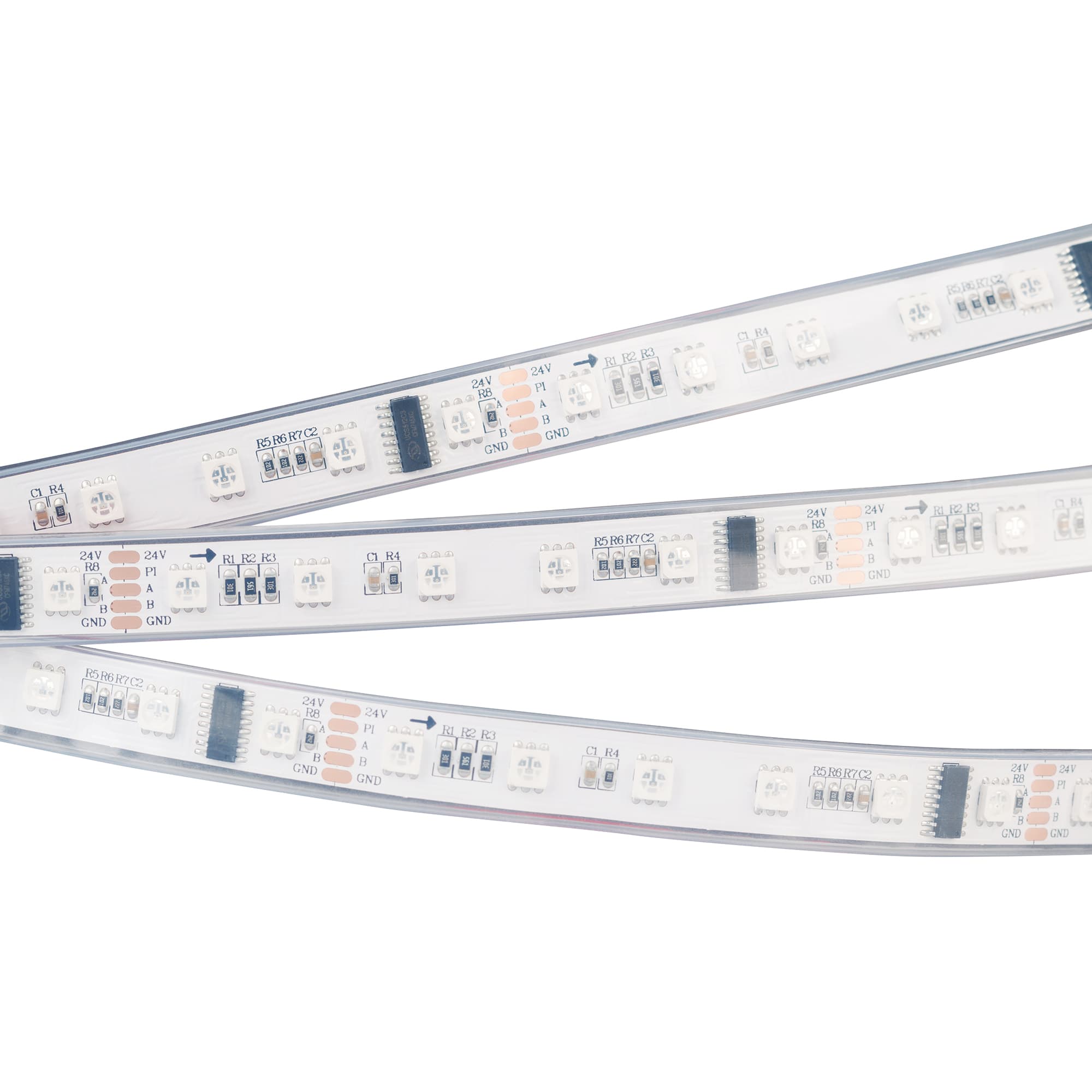 Светодиодная лента DMX-5000P-5060-60 24V Cx6 RGB (14mm, 12.5W, IP66) (Arlight, Закрытый, IP66) 024498(1)