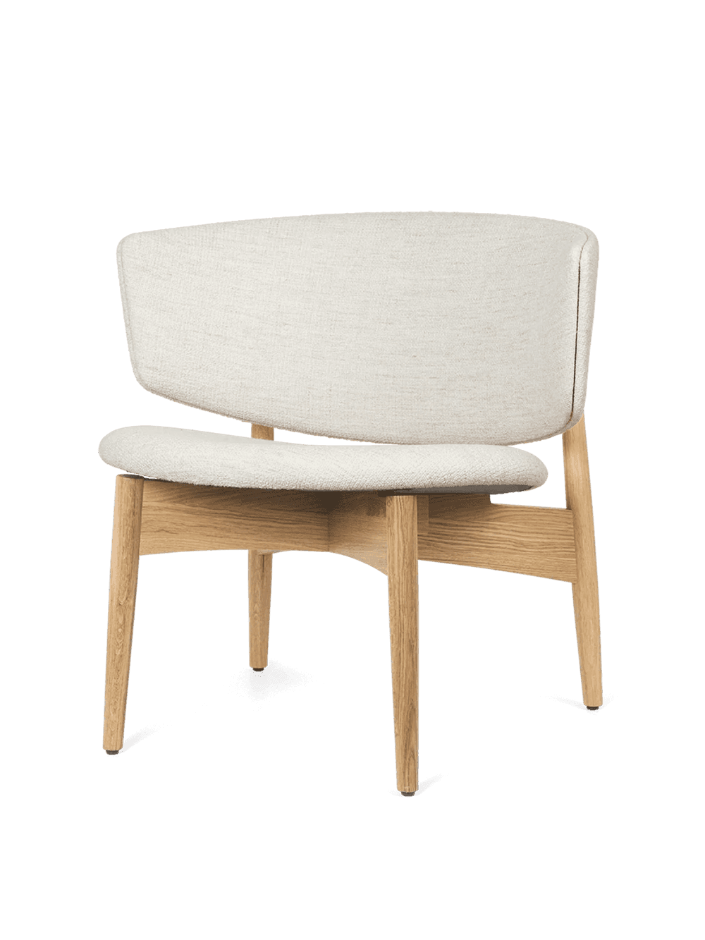 Ferm Living Herman Lounge Chair - Wood - Bouclé - Oak/Off-White — фото 4