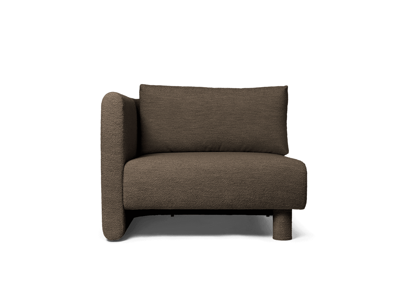 Ferm Living Dase Sofa Armrest Left - Soft Bouclé - Dark Brown