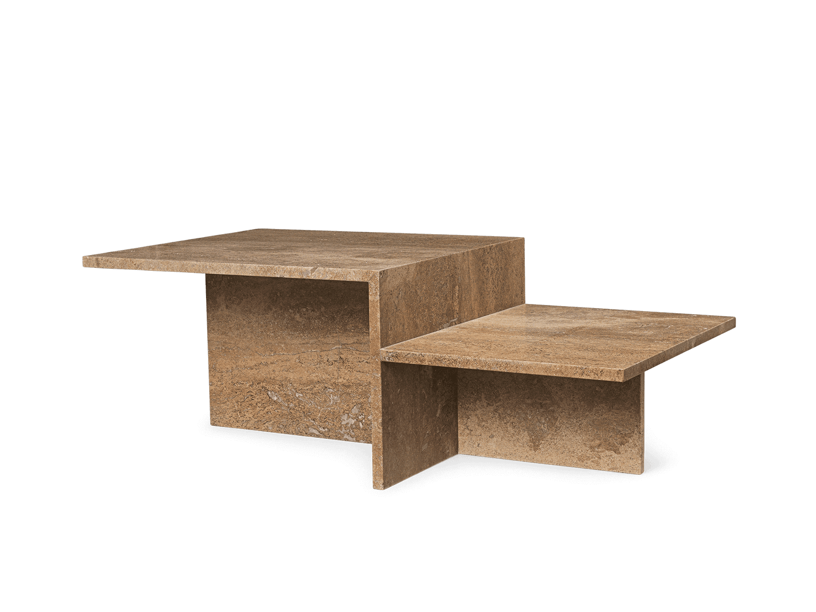 Ferm Living Distinct Coffee Table - Dark Brown Travertine
