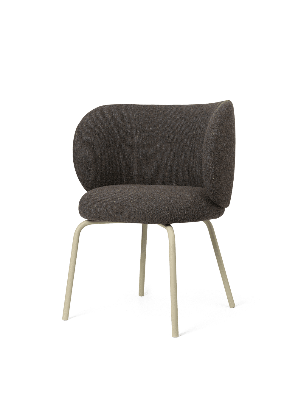 Ferm Living Rico Dining Chair - Cashmere - Hallingdal - Dark Grey/Brown — фото 3