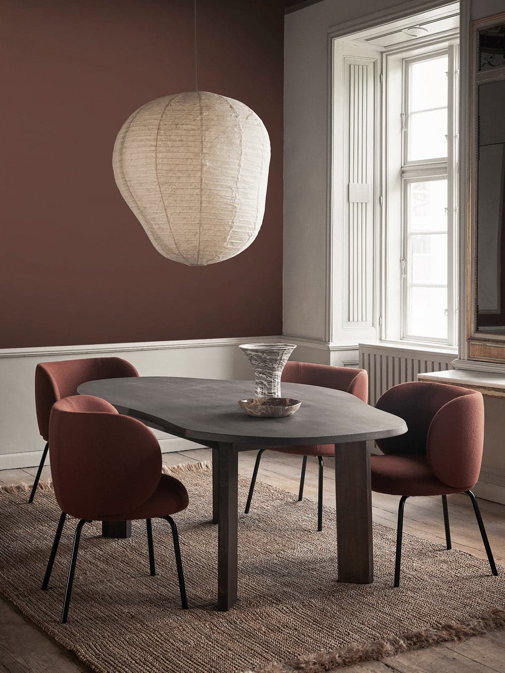 Ferm Living Rico Dining Chair - Black - Tonus - Red Brown — фото 3