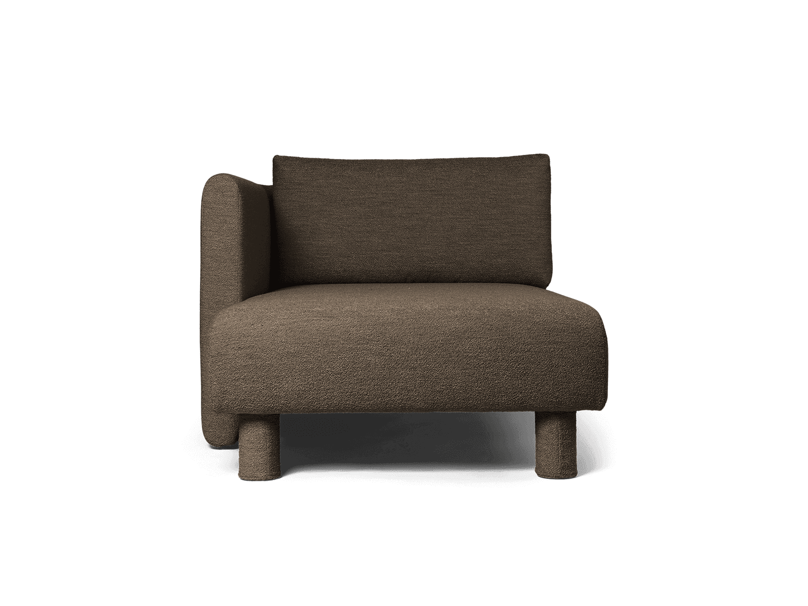 Ferm Living Dase Sofa Chaise Longue Left - Soft Bouclé - Dark Brown