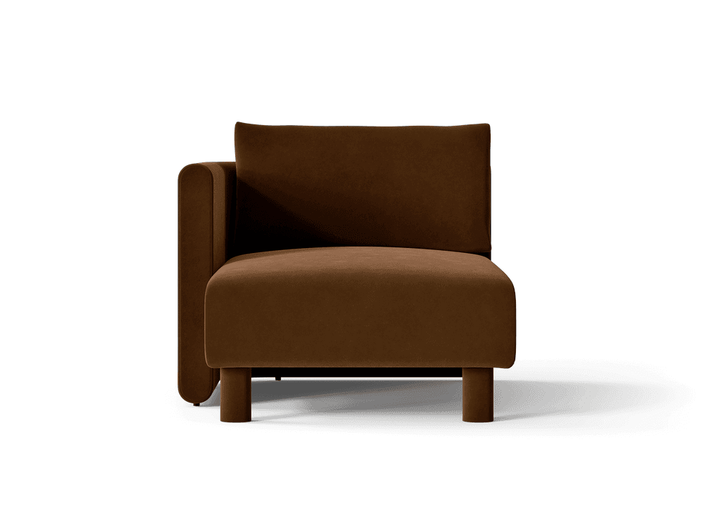 Ferm Living Dase Sofa Chaise Longue Left - Rich Velvet - Soft Brown — фото 2