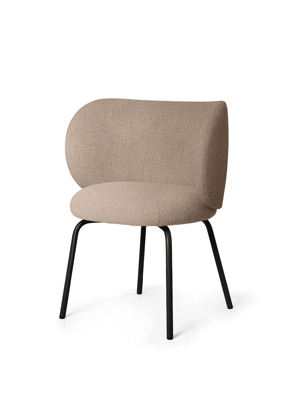 Ferm Living Rico Dining Chair - Black - Bouclé - Sand — фото 3