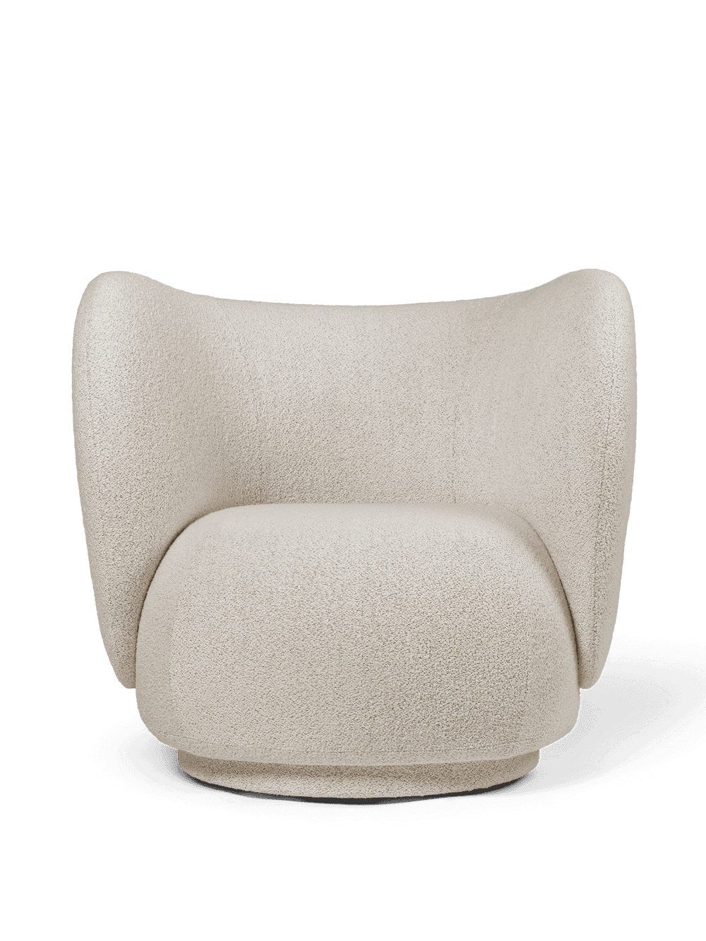 Ferm Living Rico Lounge Chair - Swivel - Soft Bouclé - Off-White/Sand — фото 2