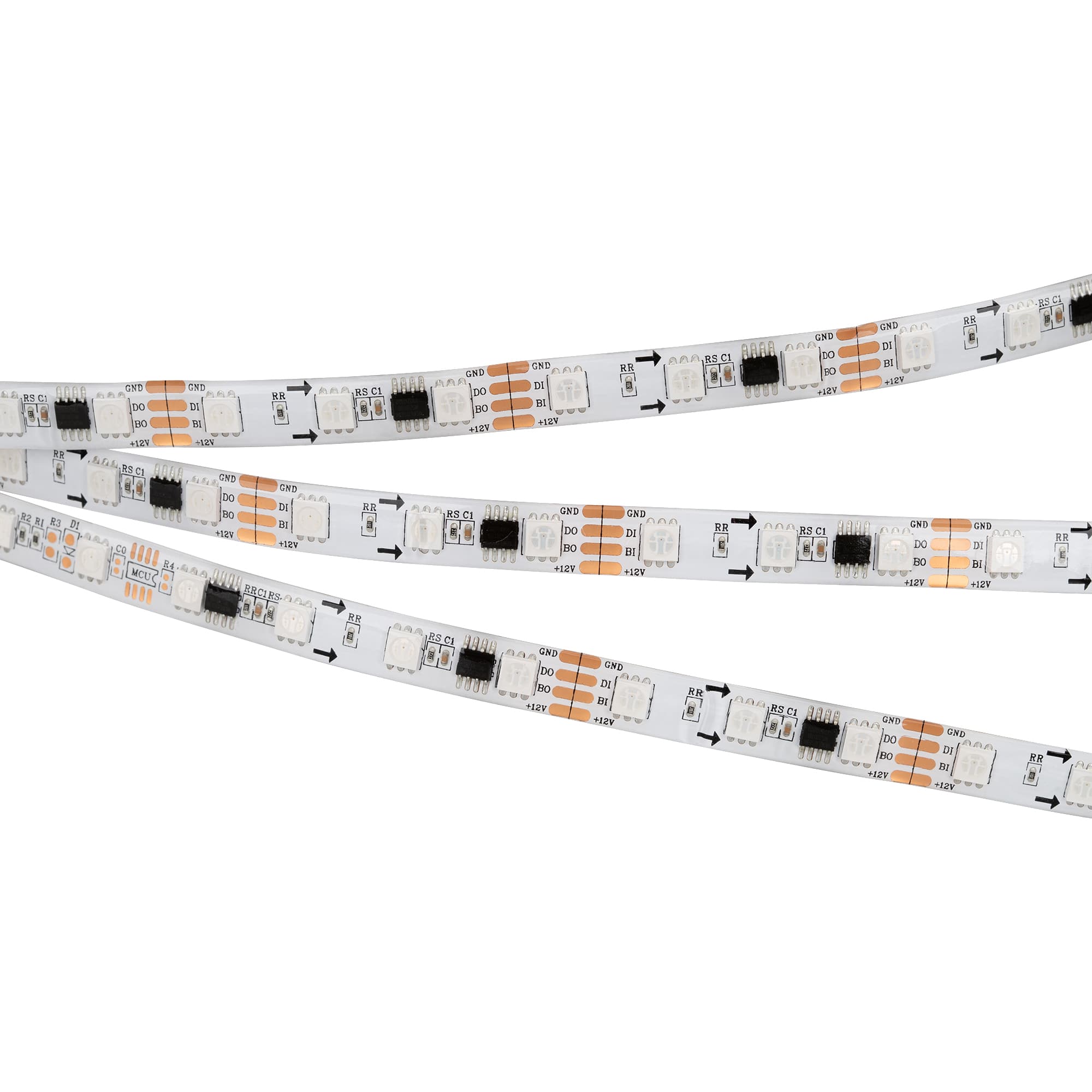 Светодиодная лента SPI-5000SE-RAM-5060-60 12V Cx3 RGB-Auto (10mm, 12W/m, IP65) (Arlight, Закрытый, IP65) 028872